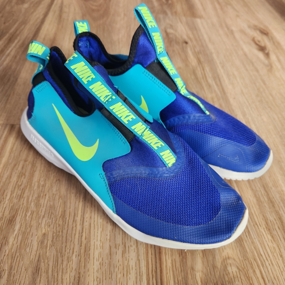 Nike Kids Vibrant Blue and Neon Green Sneakers